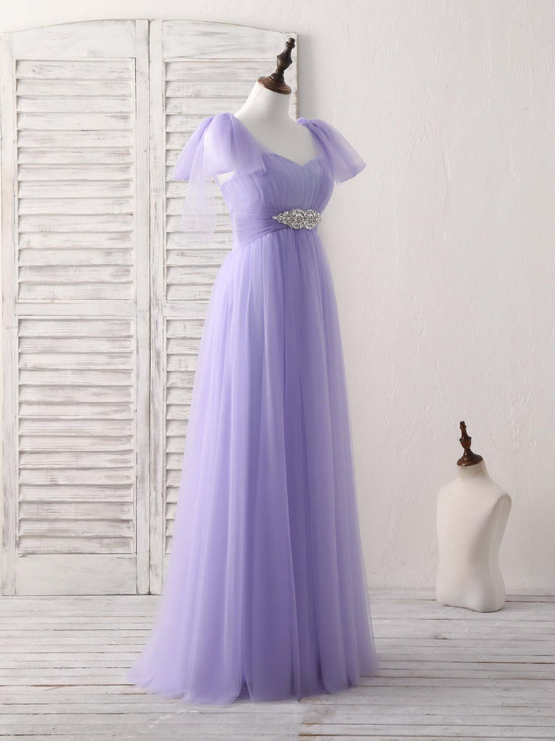 Purple Sweetheart Neck Tulle Long Prom Dress Purple Bridesmaid Dress US 14 / Custom Color Purple Sweetheart Neck Tulle Long Prom Dress Purple Bridesmaid Dress US 14 / Custom Color