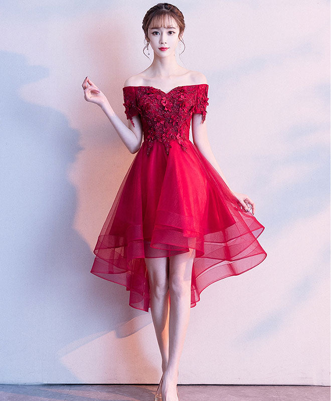 red off shoulder dress short Hfyihgf Womens Tie Waist Ruffle Dress Off Shoulder Lantern Long Sleeve Chiffon Short Dresses A-Line Casual Swiss Dot Swing Dress(Red,L)