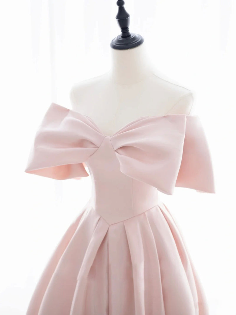 Simple Pink Satin Long Prom Dresses, Pink Bridesmaid Dresses US 16 / Custom Color Simple Pink Satin Long Prom Dresses, Pink Bridesmaid Dresses US 16 / Custom Color