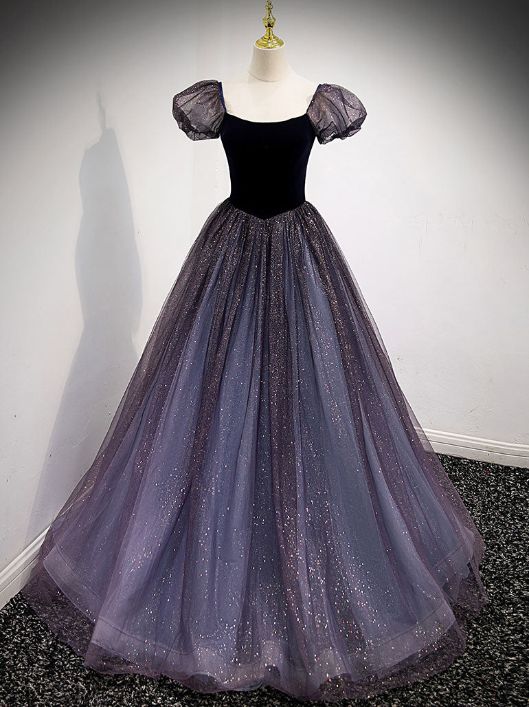 Purple Tulle Long Prom Dresses, Purple Formal Graduation Dresses – shopluu