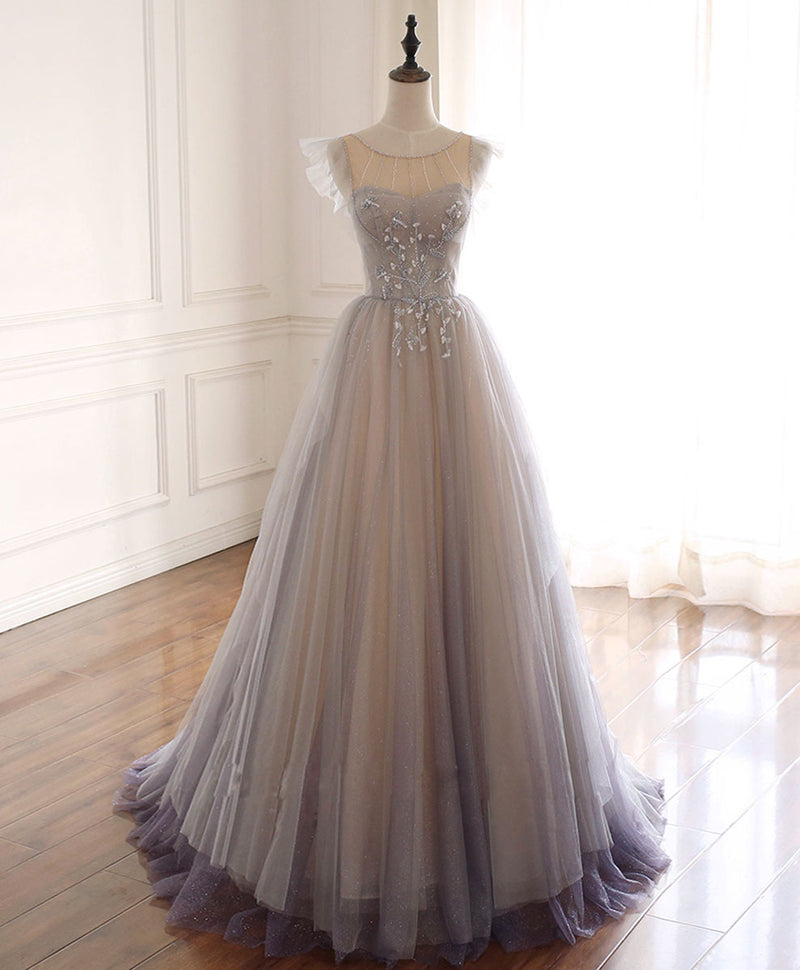 Cute Tulle Sequins Long Prom Dresses, A-Line Evening Dresses US 10 / Picture Color Cute Tulle Sequins Long Prom Dresses, A-Line Evening Dresses US 10 / Picture Color
