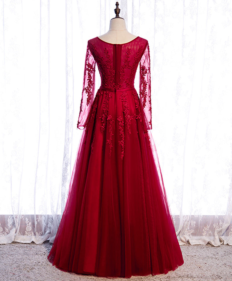 Burgundy Long Prom Dress, Burgundy Formal Bridesmaid Dress shopluu Burgundy Long Prom Dress, Burgundy Formal Bridesmaid Dress shopluu