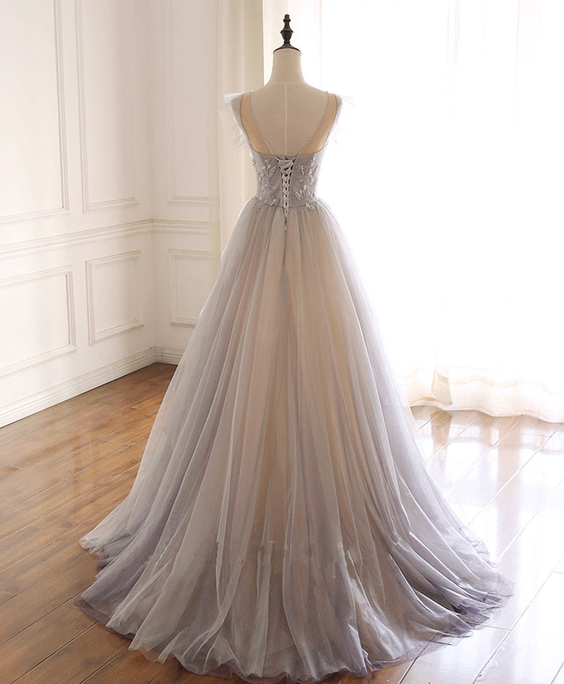 Cute Tulle Sequins Long Prom Dresses, A-Line Evening Dresses US 10 / Picture Color Cute Tulle Sequins Long Prom Dresses, A-Line Evening Dresses US 10 / Picture Color