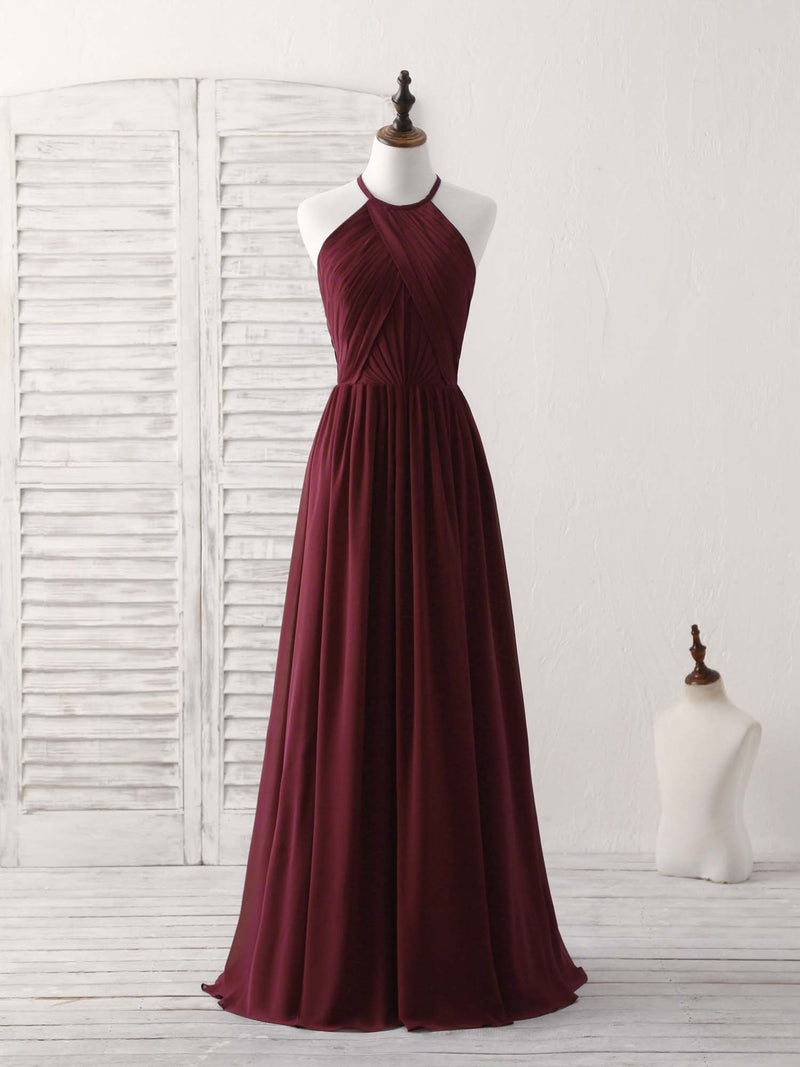 Simple Burgundy Chiffon Long Prom Dress, Burgundy Evening Dress US 4 / Custom Color Simple Burgundy Chiffon Long Prom Dress, Burgundy Evening Dress US 4 / Custom Color