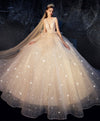 Champagne Tulle Wedding Dress, Champagne Tulle Bridal Gown