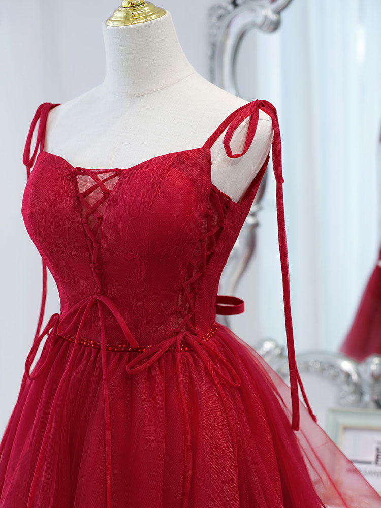 Short Red Tulle Lace Prom Dresses, Dark Red Short Lace Tulle Formal Homecoming Dresses, US 4 / Custom Color / With Rush+$19.99 Short Red Tulle Lace Prom Dresses, Dark Red Short Lace Tulle Formal Homecoming Dresses, US 4 / Custom Color / With Rush+$19.99