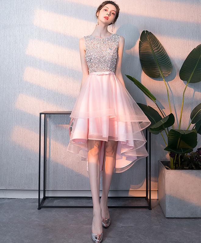 Pink Tulle Sequin Short Prom Dress, Pink Homecoming Dress US 8 / Pink Pink Tulle Sequin Short Prom Dress, Pink Homecoming Dress US 8 / Pink