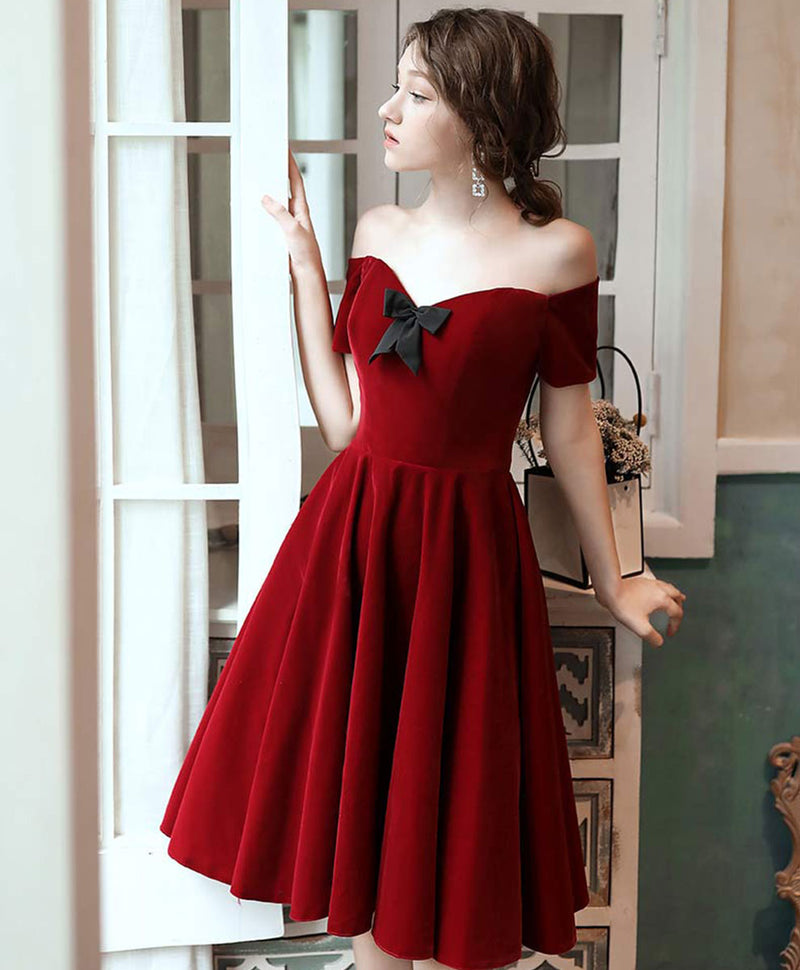 Simple Burgundy Short Prom Dress Burgundy Homecoming Dress – shopluu