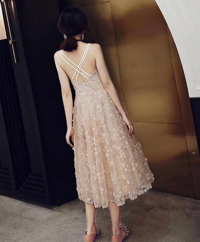 Champagne Tulle Prom Dress, A-Line Champagne Formal Dress shopluu Champagne Tulle Prom Dress, A-Line Champagne Formal Dress shopluu