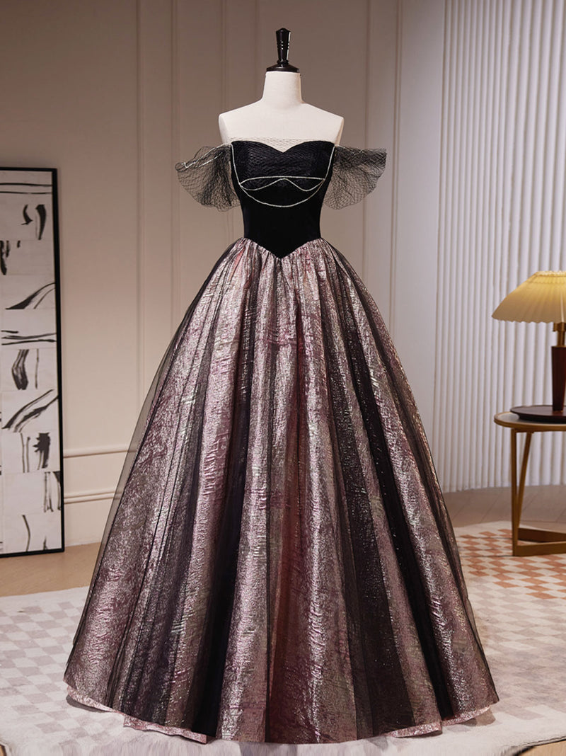 Black A-Line Satin Tulle Long Prom Dresses, Black Formal Black Evening Dress US 2 / Black Black A-Line Satin Tulle Long Prom Dresses, Black Formal Black Evening Dress US 2 / Black