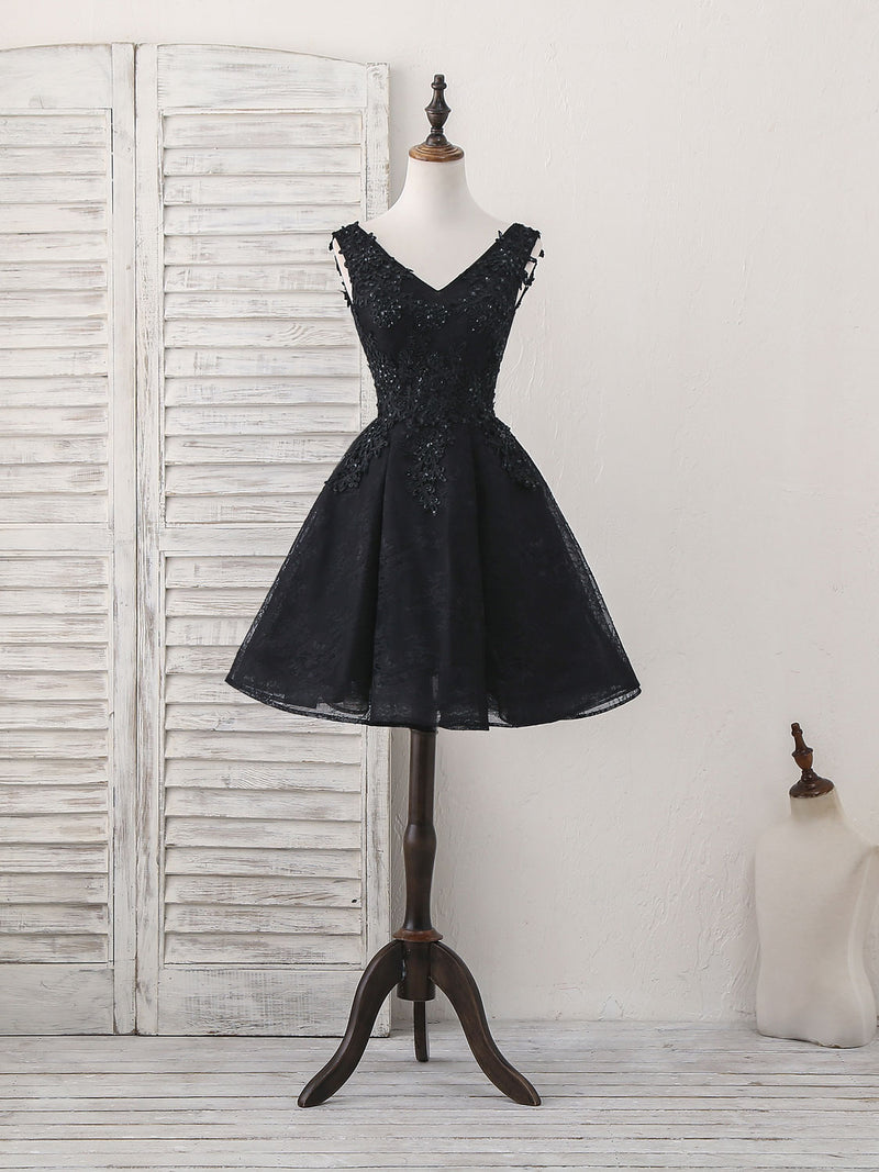 black homecoming dress short Tie-Back Mini Hoco Dress: Dear Moon J368306 Black / 13 Back Details Glitter Bodycon Straps Silver Sequins