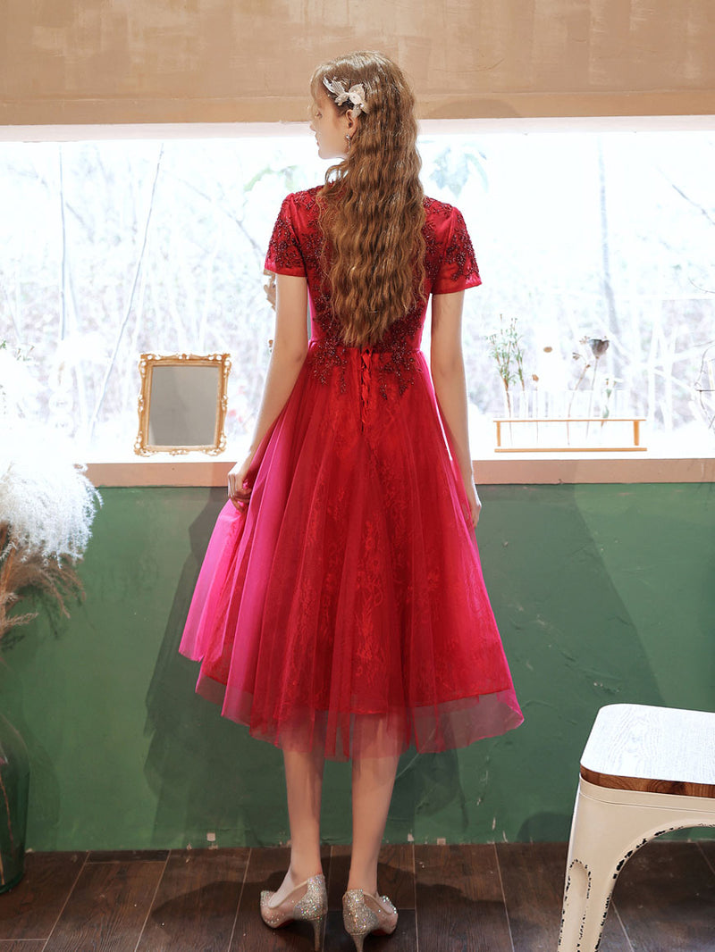 lace and beads tulle mini dress Lace & Beads exclusive wrapped tulle mini dress in pink and red heart