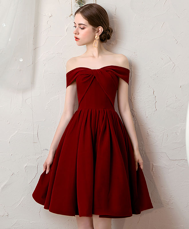 Simple Burgundy Short Prom Dress Burgundy Homecoming Dress US 10 / Burgundy Simple Burgundy Short Prom Dress Burgundy Homecoming Dress US 10 / Burgundy
