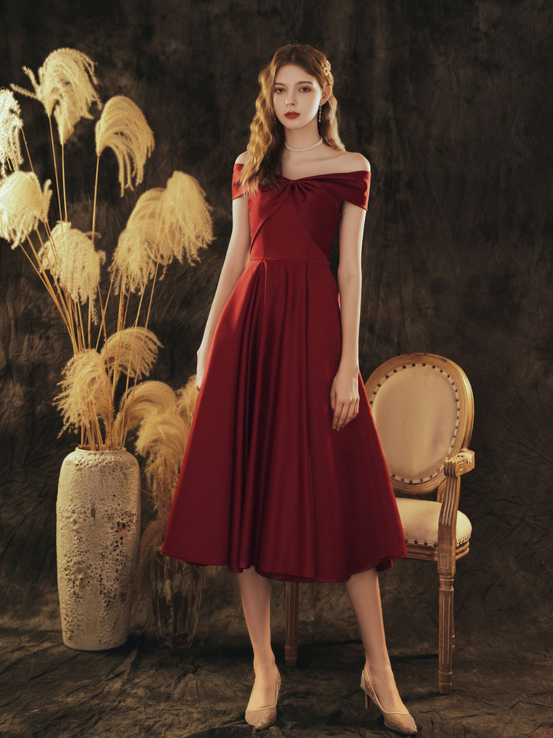 Simple Burgundy Satin Short Prom Dress Burgundy Homecoming Dress Simple Burgundy Satin Short Prom Dress Burgundy Homecoming Dress