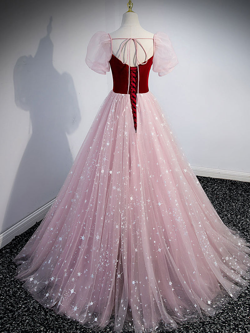 Pink Tulle Long Prom Dress, A-Line Formal Evening Dress US 10 / CustomColor Pink Tulle Long Prom Dress, A-Line Formal Evening Dress US 10 / CustomColor
