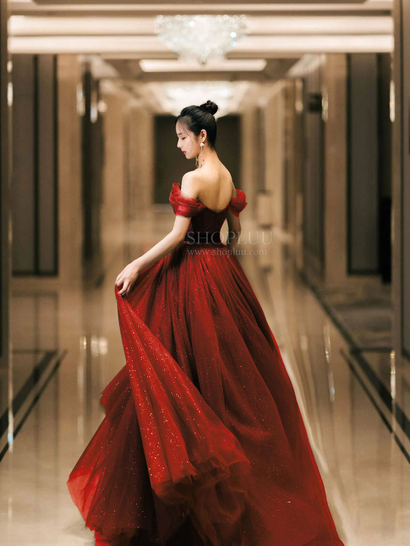 Elegant Sweetheart Neck Tulle Sequin Long Prom Dress, Backless Graduation Dresses US 14 / Custom Color Elegant Sweetheart Neck Tulle Sequin Long Prom Dress, Backless Graduation Dresses US 14 / Custom Color