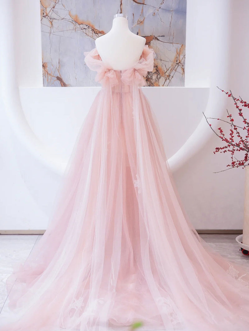 Pink Long prom dress, Pink A line Formal Graduation Dresses US 12 / Custom Color Pink Long prom dress, Pink A line Formal Graduation Dresses US 12 / Custom Color