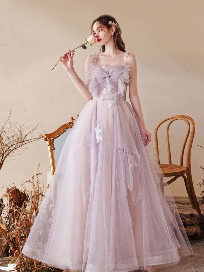 A-Line Tulle Lace A line Long Light Purple Prom Dresses, Tulle Formal Graduation Dresses US 6 / Light Purple (As Picture) A-Line Tulle Lace A line Long Light Purple Prom Dresses, Tulle Formal Graduation Dresses US 6 / Light Purple (As Picture)