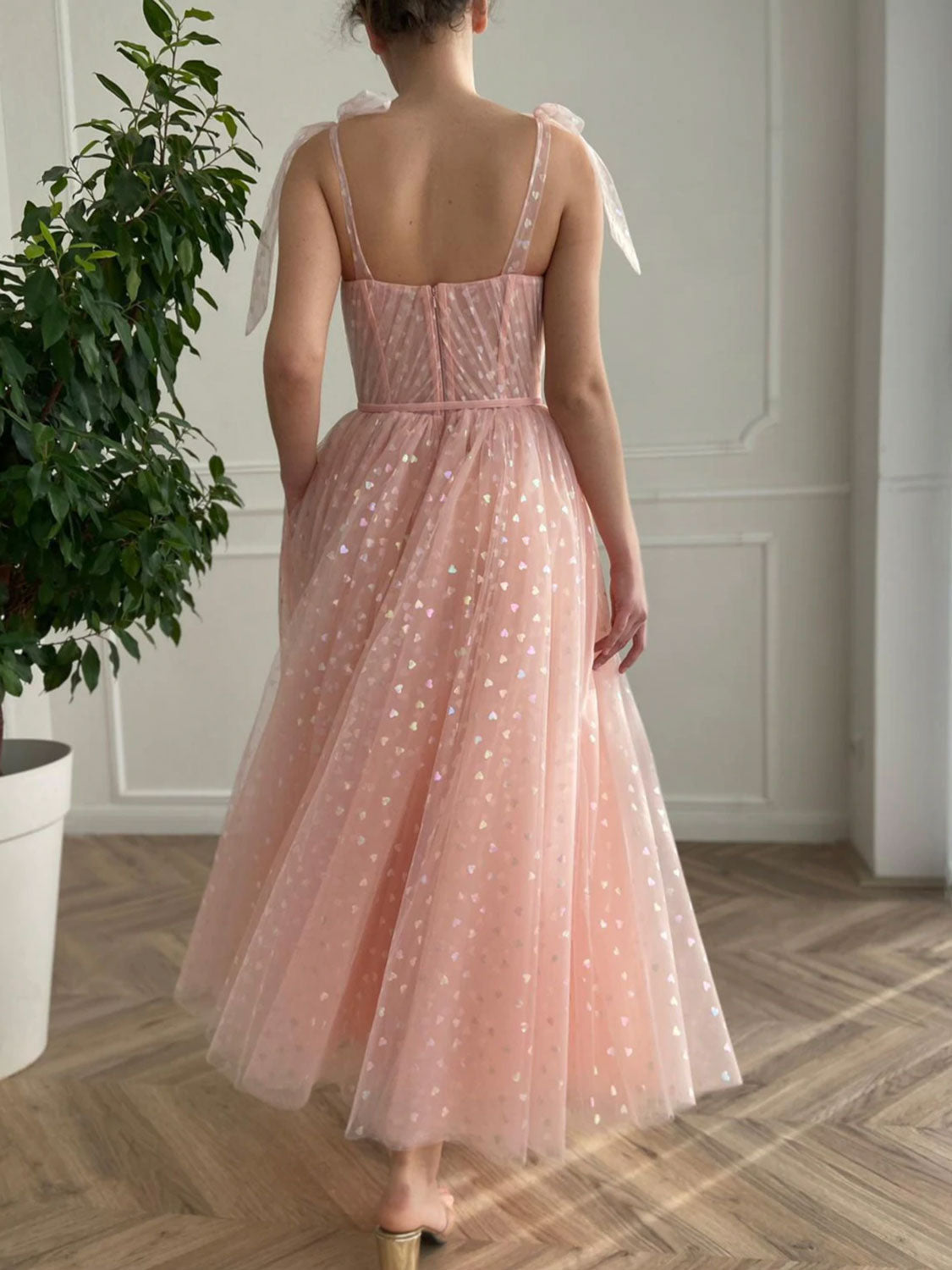 Sweetheart Neck Tulle Lace Short Pink Prom Dress, Pink Homecoming Dresses
