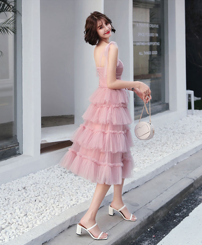 Simple Pink Tulle Short Prom Dress, Pink Homecoming Dress Custom Size / Custom Color Simple Pink Tulle Short Prom Dress, Pink Homecoming Dress Custom Size / Custom Color