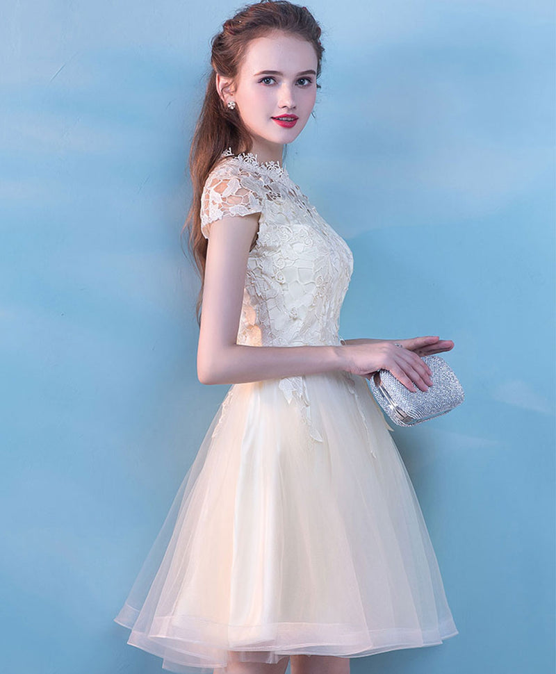 Champagne Tulle Lace Short Prom Dress, Champagne Tulle Homecoming Dress US 6 / Champagne(As picture) Champagne Tulle Lace Short Prom Dress, Champagne Tulle Homecoming Dress US 6 / Champagne(As picture)
