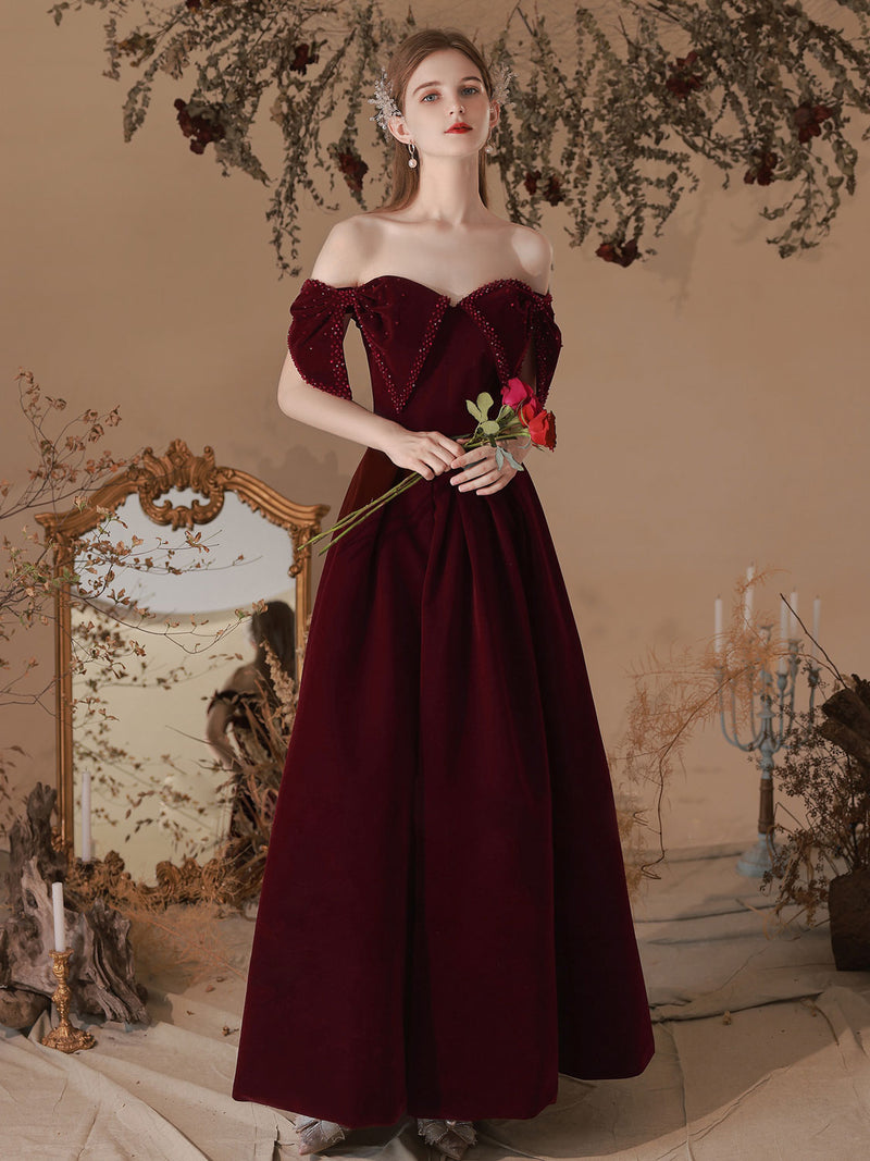 velvet burgundy dress