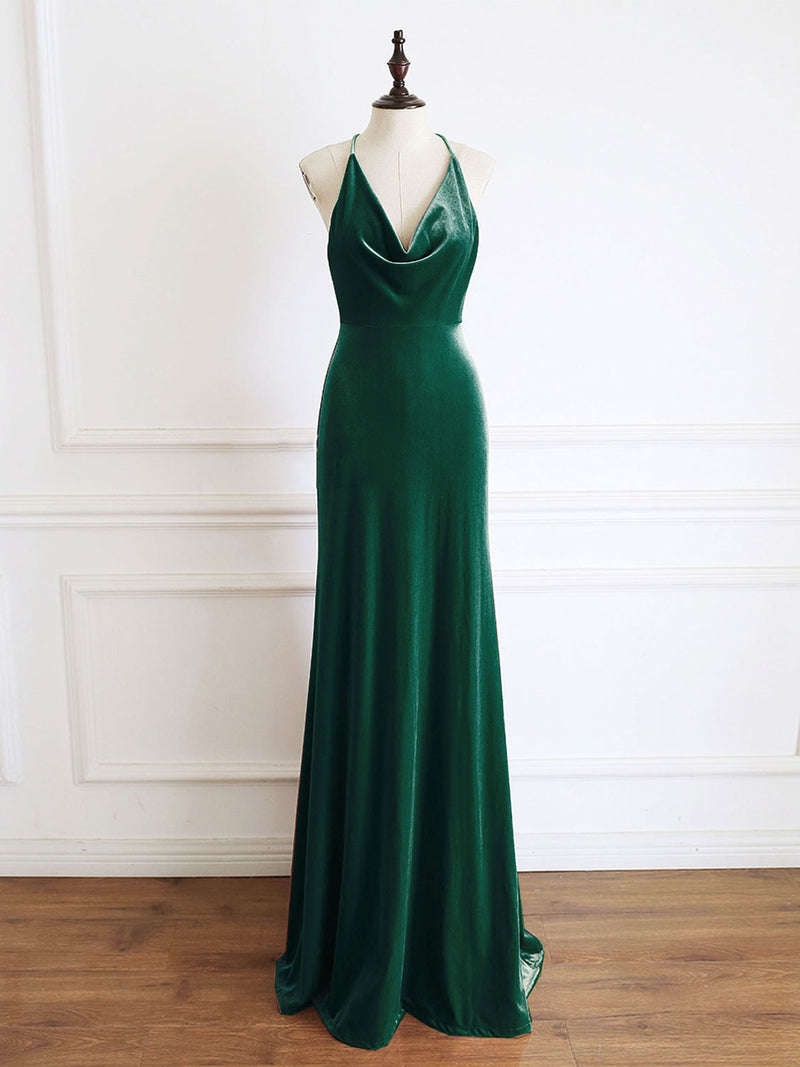 Green Mermaid Velvet Long Prom Dress, Green Formal Evening Dresses shopluu Green Mermaid Velvet Long Prom Dress, Green Formal Evening Dresses shopluu