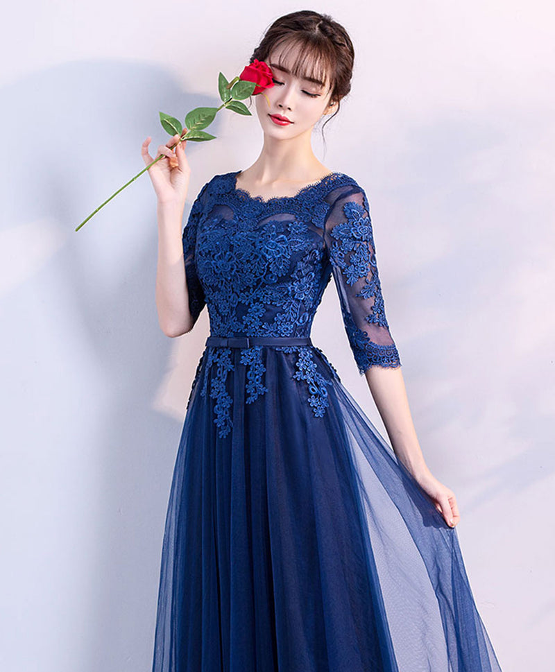 Blue Tulle Lace Long Prom Dress, Lace Evening Dress US 12 / Blue Blue Tulle Lace Long Prom Dress, Lace Evening Dress US 12 / Blue