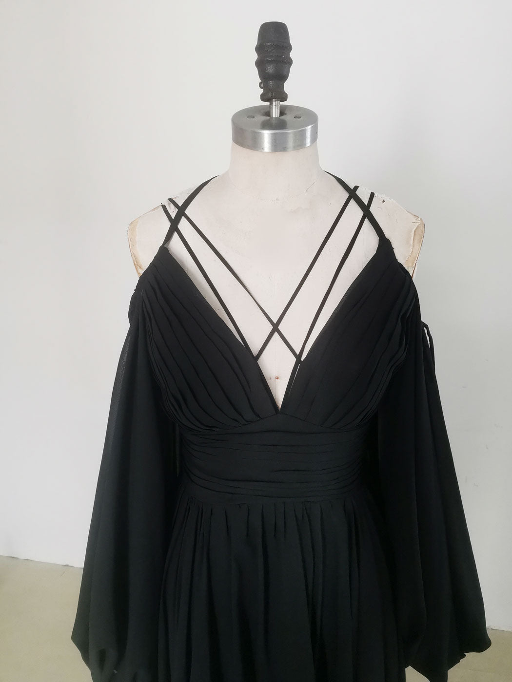 Simple A line Black Long Prom Dress, Black Evening Graduation Dresses