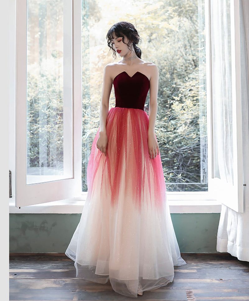 A-Line A Line Burgundy Long Prom Dress, Burgundy Long Evening Dress shopluu A-Line A Line Burgundy Long Prom Dress, Burgundy Long Evening Dress shopluu