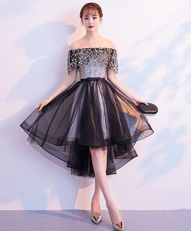 Black Tulle Lace Short Prom Dress, Black Tulle Homecoming Dress Custom Size / Black Black Tulle Lace Short Prom Dress, Black Tulle Homecoming Dress Custom Size / Black