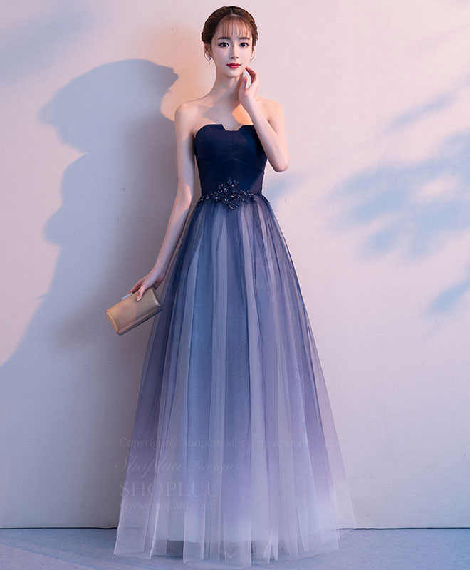 Simple Tulle Long Prom Dress, Tulle Bridesmaid Dress