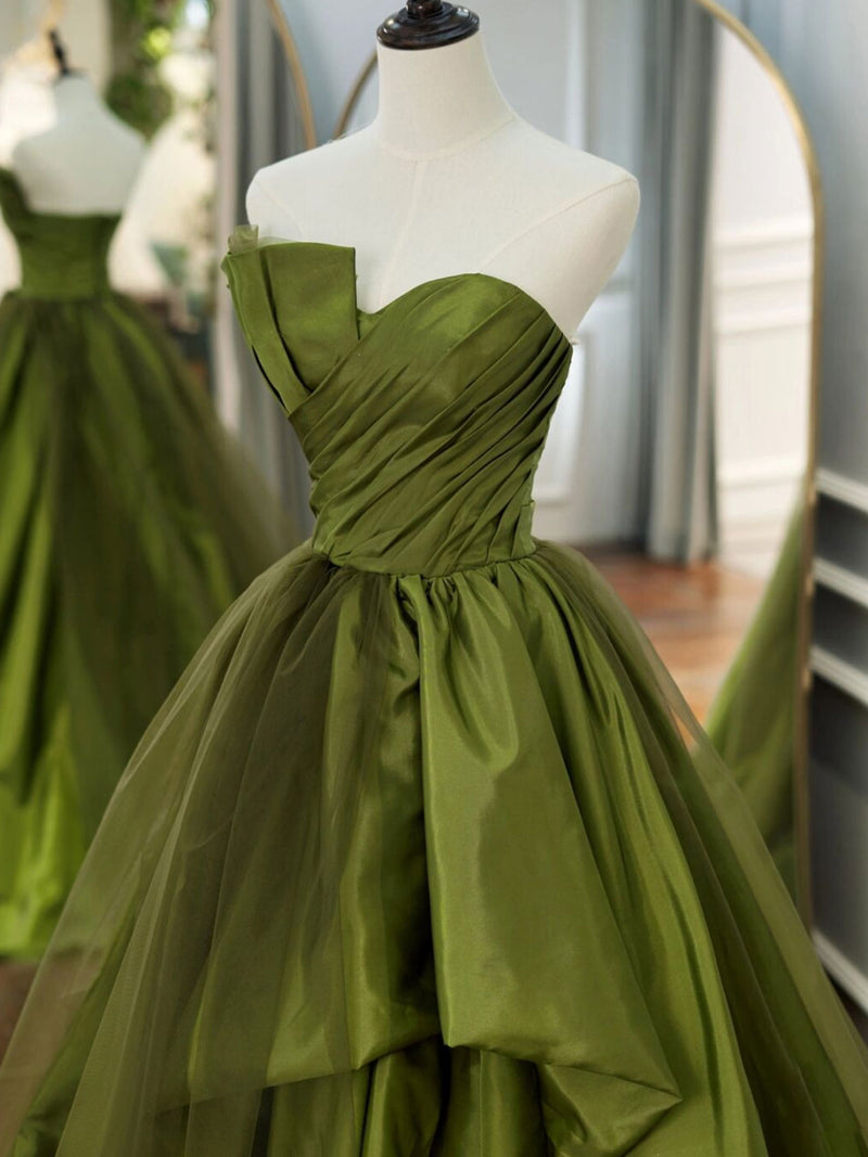 Green Long Prom Dresses, Green Satin Formal Long Evening Dress US 12 / Green Green Long Prom Dresses, Green Satin Formal Long Evening Dress US 12 / Green