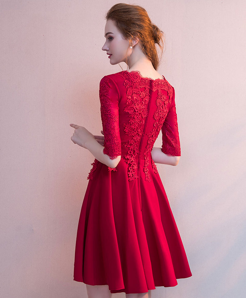 Burgundy Tulle Lace Short Prom Dress, Burgundy Homecoming Dress shopluu Burgundy Tulle Lace Short Prom Dress, Burgundy Homecoming Dress shopluu