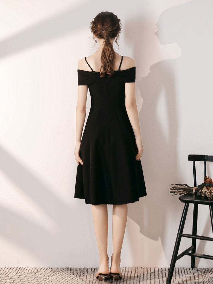 Simple Black Off Shoulder Short Prom Dress, Black Homecoming Dress US 10 / Black Simple Black Off Shoulder Short Prom Dress, Black Homecoming Dress US 10 / Black