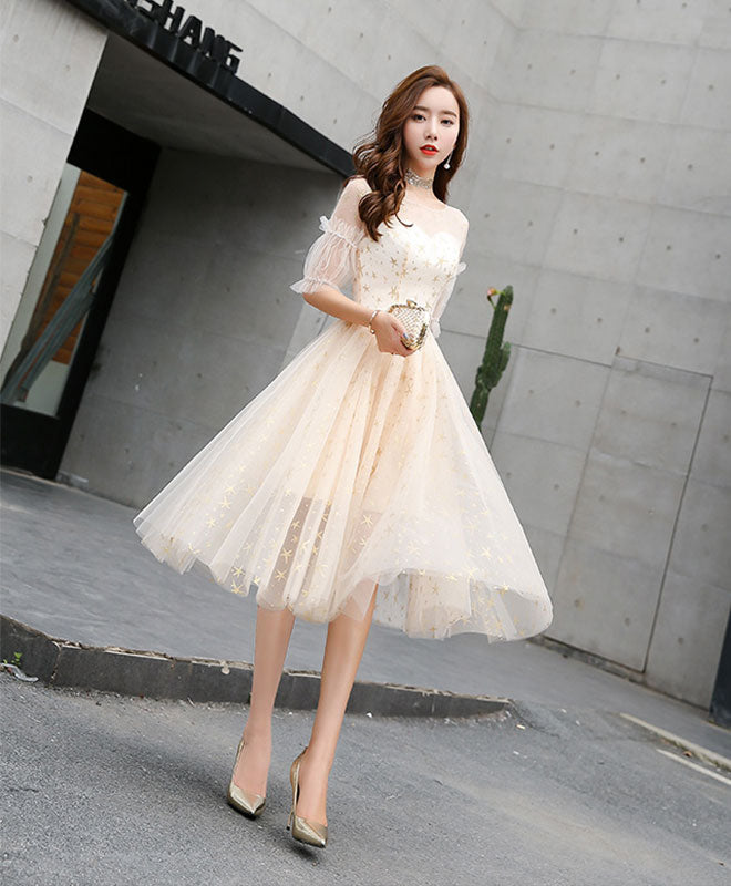 Cream Prom Dress Short Champagne Tulle Short Prom Dress, Champagne Tulle Short Homecoming Dress Custom Size Champagne Cream Prom Dress Short Champagne Tulle Short Prom Dress, Champagne Tulle Short Homecoming Dress Custom Size Champagne