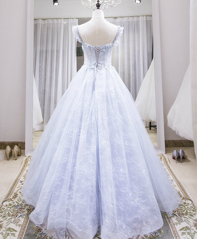 Light Blue Tulle Lace Long Prom Dress, A-Line Graduation Dress US 8 / Light Blue Light Blue Tulle Lace Long Prom Dress, A-Line Graduation Dress US 8 / Light Blue