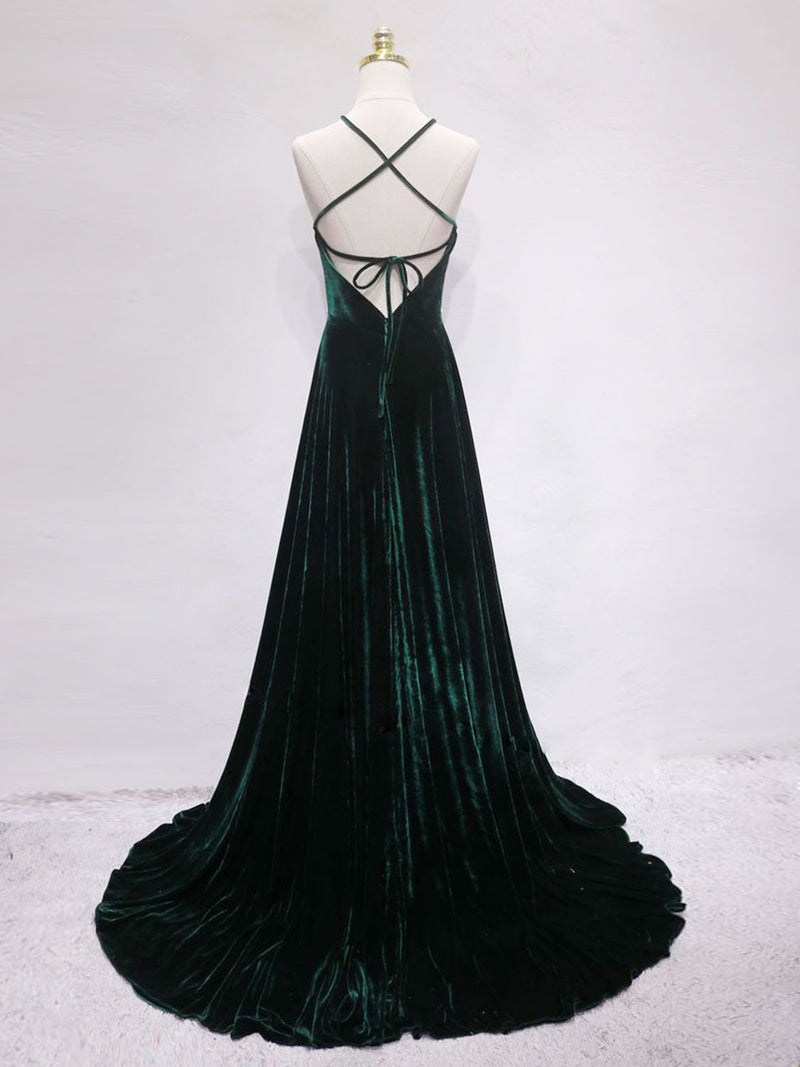 Dark Green Backless Long Prom Dresses, Dark Green Long Formal Evening Bridesmaid Dresses, US 14 / Custom Color / No Rush Dark Green Backless Long Prom Dresses, Dark Green Long Formal Evening Bridesmaid Dresses, US 14 / Custom Color / No Rush
