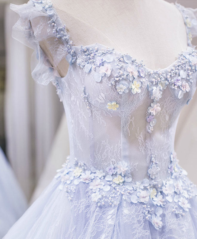 Light Blue Tulle Lace Long Prom Dress, A-Line Graduation Dress US 8 / Light Blue Light Blue Tulle Lace Long Prom Dress, A-Line Graduation Dress US 8 / Light Blue