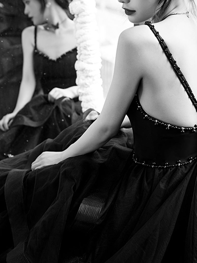 Elegant Black Long Prom Dress, Black Formal Graduation Evening Dresses US 4 / Black Elegant Black Long Prom Dress, Black Formal Graduation Evening Dresses US 4 / Black