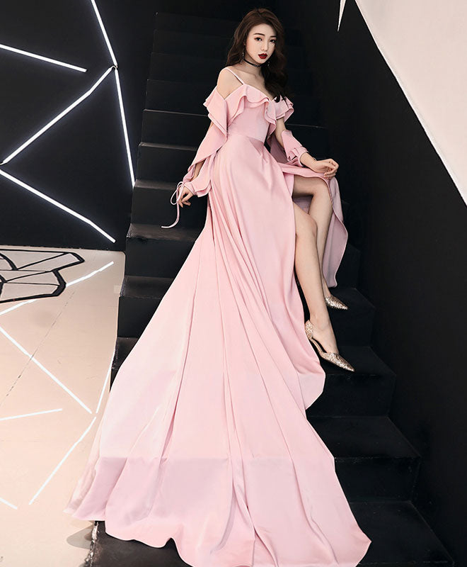 Simple Pink Chiffon Long Prom Dress Pink Evening Dress shopluu Simple Pink Chiffon Long Prom Dress Pink Evening Dress shopluu