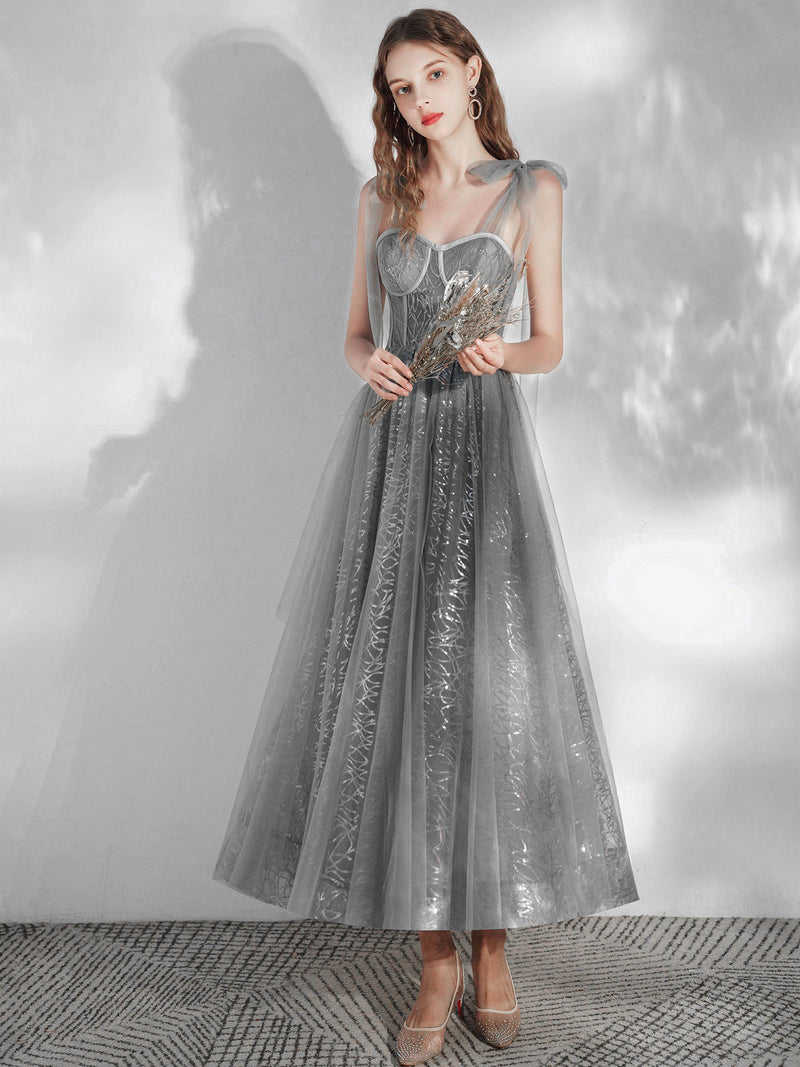 Gray sweetheart neck tulle short prom dress, gray tulle homecoming dre shopluu Gray sweetheart neck tulle short prom dress, gray tulle homecoming dre shopluu