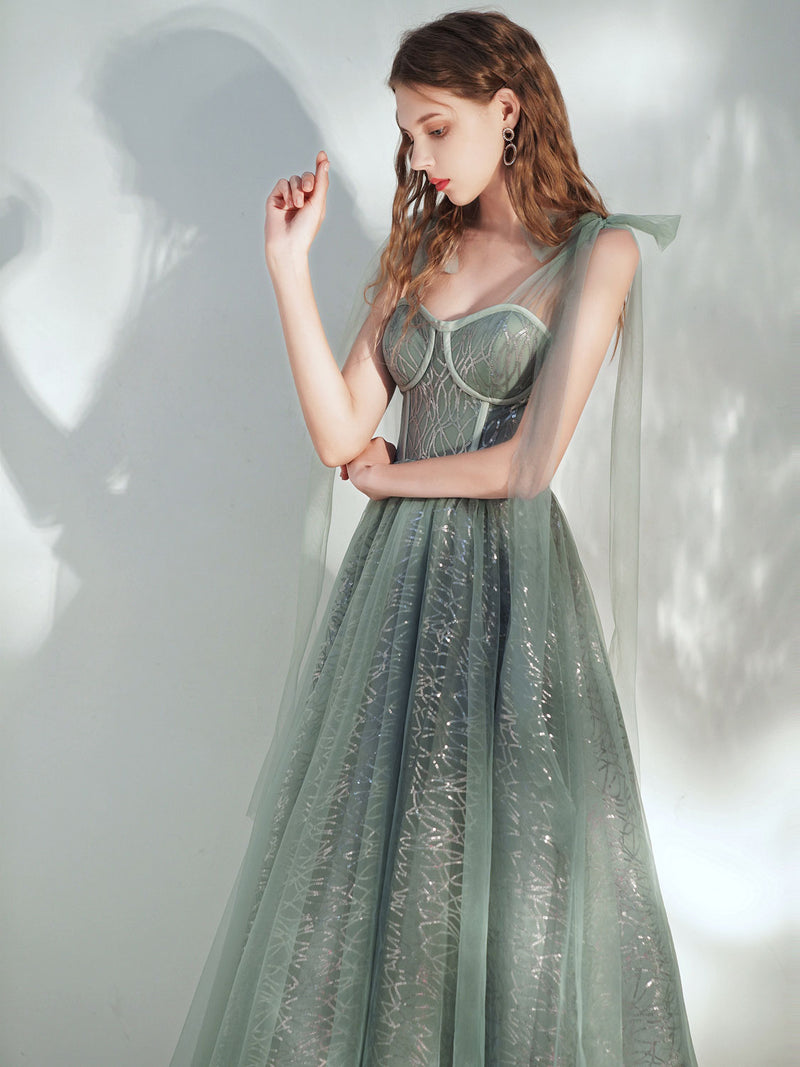 A -line Tulle Lace Tea Length Green Prom Dress, Formal Aline Green Homecoming Dresses US 12 / Gray Green( As Picture) A -line Tulle Lace Tea Length Green Prom Dress, Formal Aline Green Homecoming Dresses US 12 / Gray Green( As Picture)