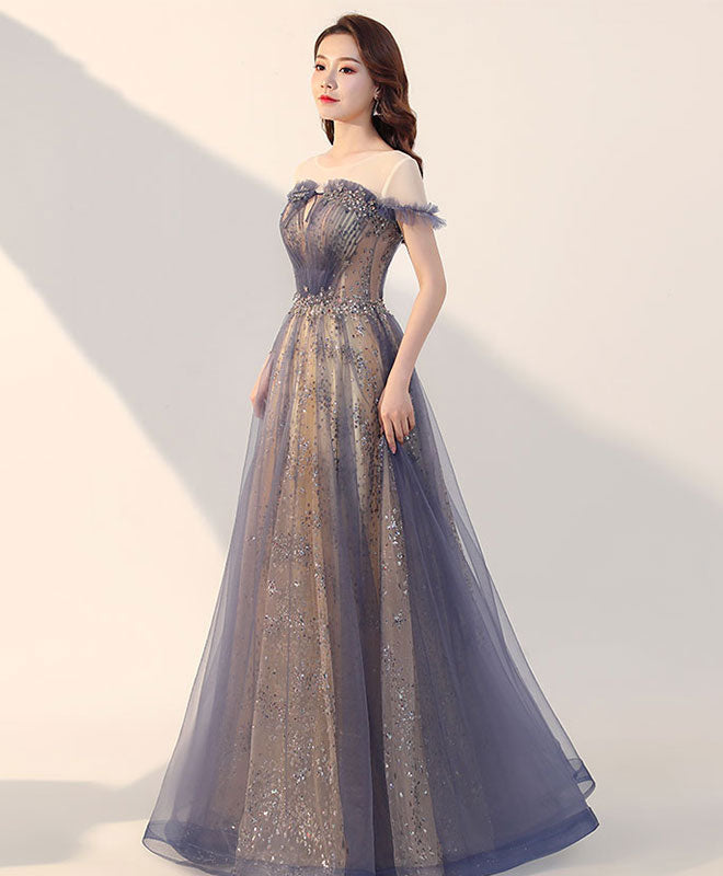 Elegant Tulle Long Prom Dress, Tulle Formal Dress