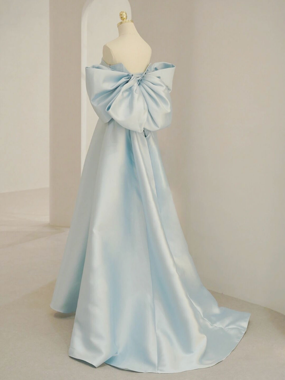 Blue Satin Evening Dresses