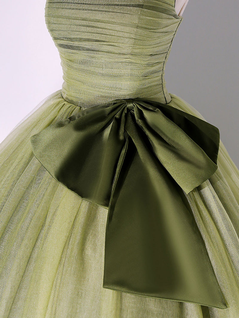 Green Strapless Tulle Long Formal Dress, A-Line Evening Party Dress US 2 / Green Green Strapless Tulle Long Formal Dress, A-Line Evening Party Dress US 2 / Green