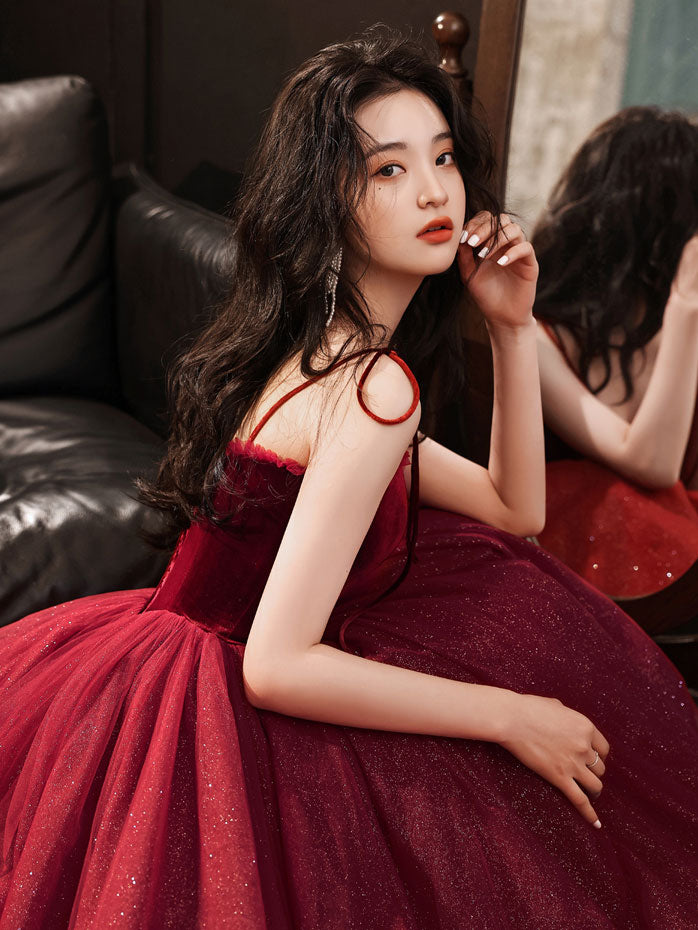 Burgundy sweetheart neck tulle short prom dress, burgundy puffy homecoming dress Burgundy sweetheart neck tulle short prom dress, burgundy puffy homecoming dress