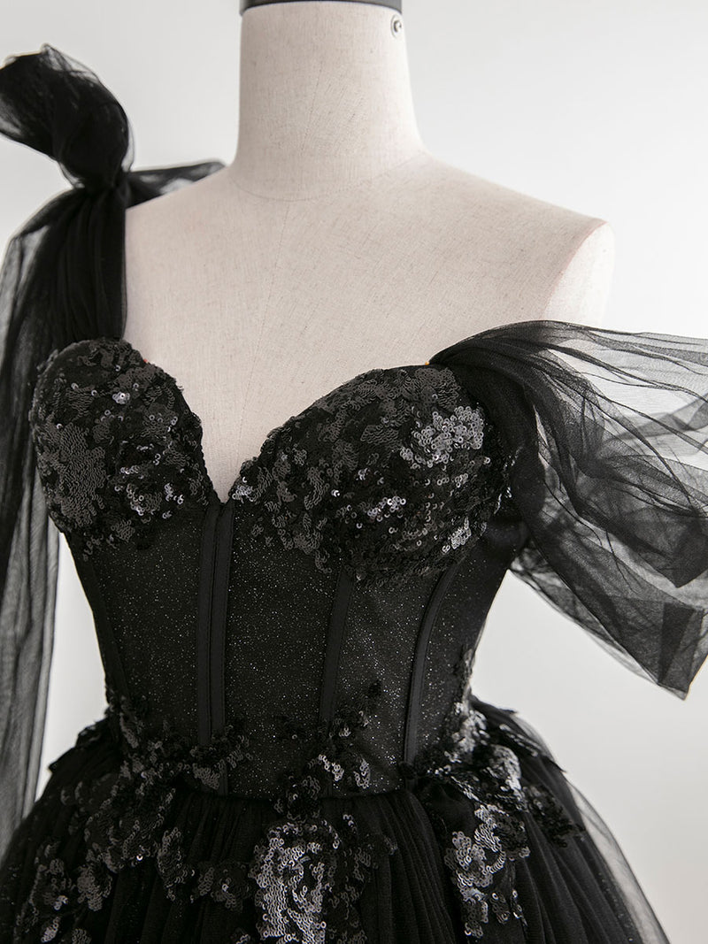 black one shoulder tulle dress Milla Women's One-Shoulder Cocktail Tulle Dress
