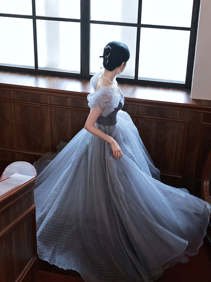 Gray Aline Tulle Gray Long Prom Dresses, Aline Gray Tulle Formal Evening Dresses Custom Size / Gray (As Picture) Gray Aline Tulle Gray Long Prom Dresses, Aline Gray Tulle Formal Evening Dresses Custom Size / Gray (As Picture)