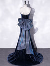 Blue Velvet Long Evening Dress